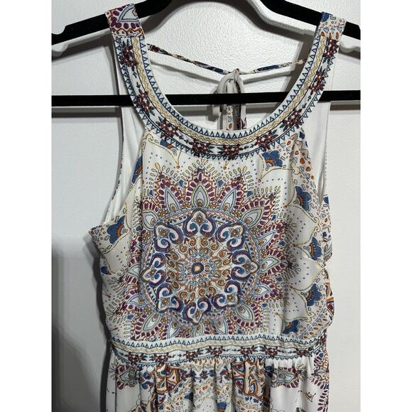 Heart Soul Dress M Boho Hippie Stretch Knit Artsy Halter Maxi Festival Sundress - Picture 3 of 8